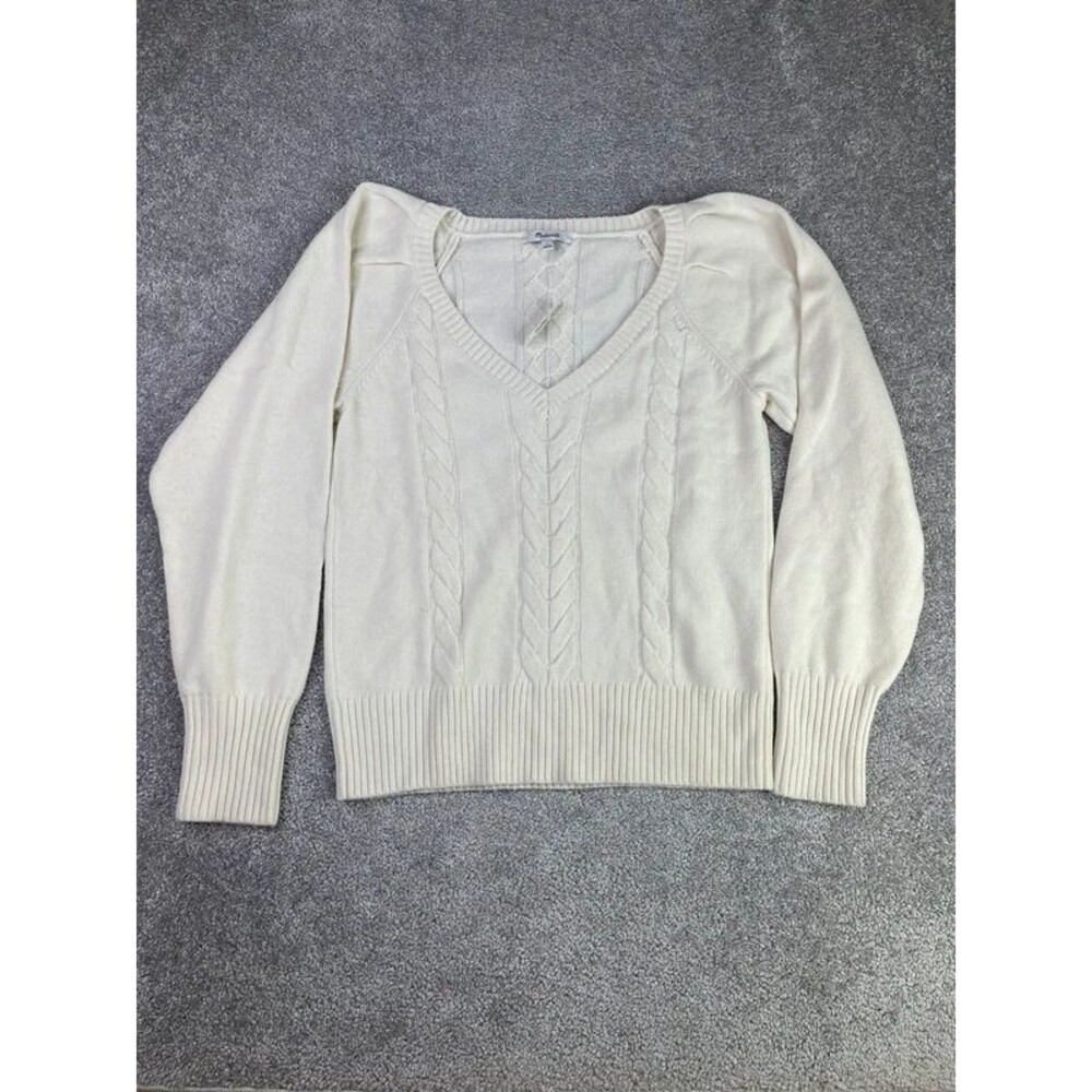 Madewell V-Neck Pullover Sweater in Merino Wool Size Large